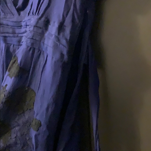 Anthropologie navy dress with floral appliqué - Picture 5 of 5